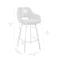 Armen Living Aura White Faux Leather and Brushed Stainless Steel Swivel 26" Counter Stool LCAUBABSWH26 - alternate 9